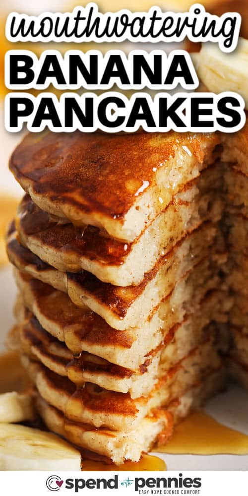 mouthwatering Banana Pancakes with a title